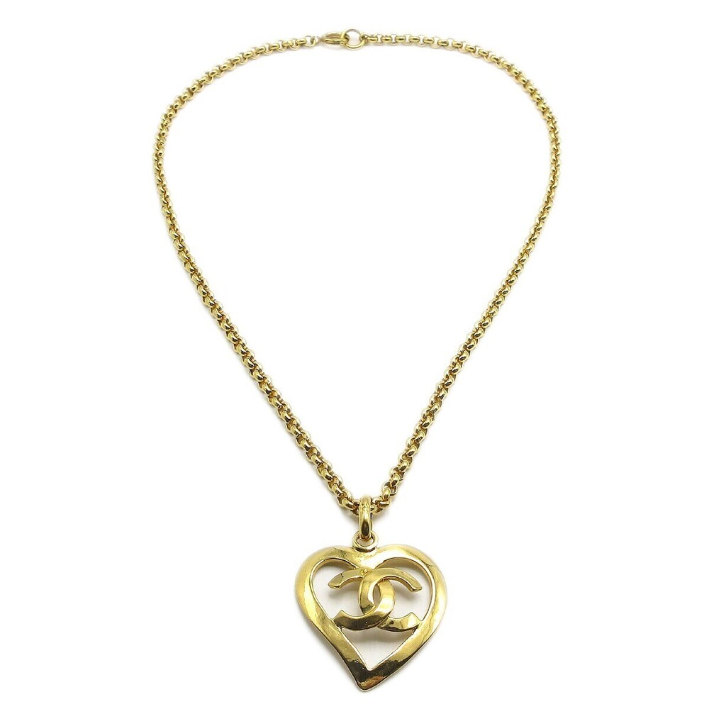 Chanel CC Heart Pendant Metal